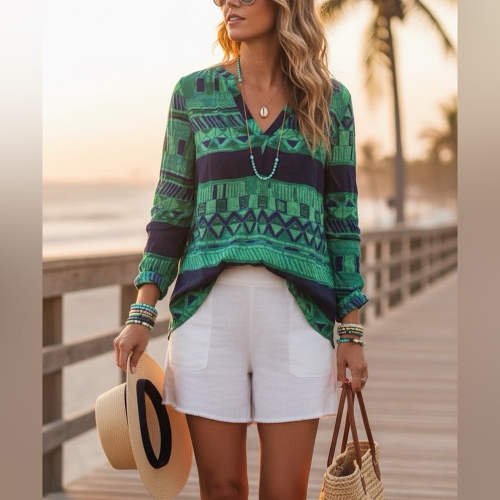 Plenty by Tracy Reese Sea Change Peasant Kurta Top
